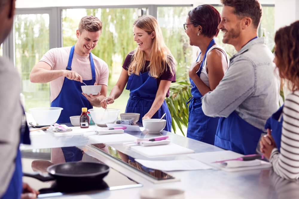 students studying cookery