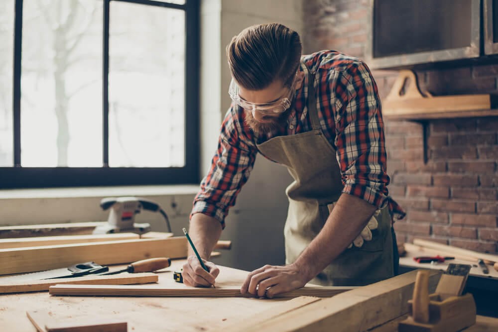 Carpentry instructor working