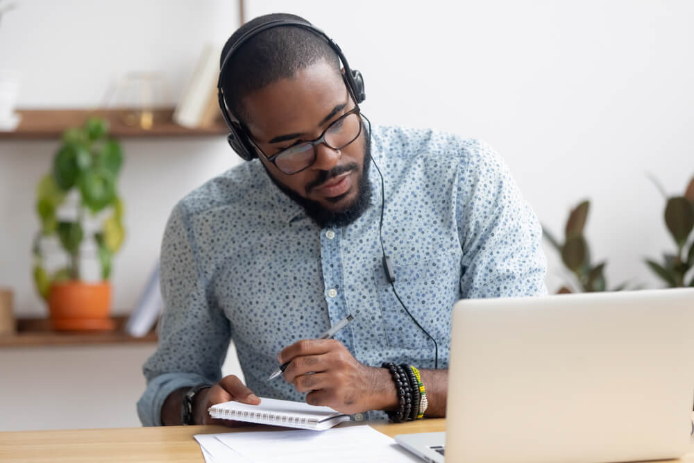 Customer service representatives smiling while working