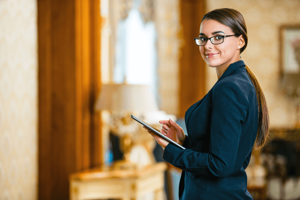 young female hotel manager